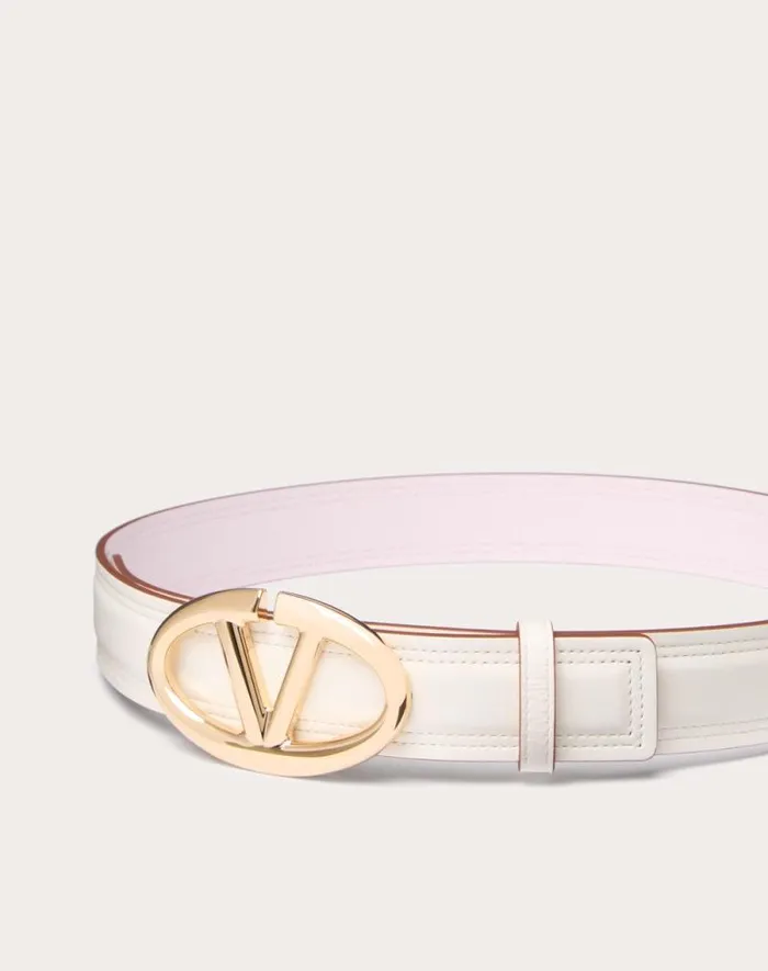 Valentino Belts Woman The Bold Edition Vlogo Shiny Calfskin Belt 30 Mm For Woman In Ivorymauve Ivorymauve Valentino Belts Woman The Bold Edition Vlogo Shiny Calfskin Belt 30 Mm For Woman In Ivorymauve Ivorymauve