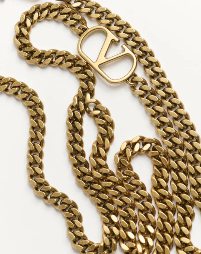 Valentino Belts Woman Vlogo Signature Chain Belt For Woman In Antique Gold Antique Gold Valentino Belts Woman Vlogo Signature Chain Belt For Woman In Antique Gold Antique Gold
