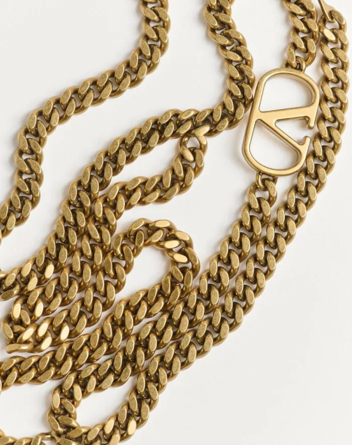 Valentino Belts Woman Vlogo Signature Chain Belt For Woman In Antique Gold Antique Gold Valentino Belts Woman Vlogo Signature Chain Belt For Woman In Antique Gold Antique Gold