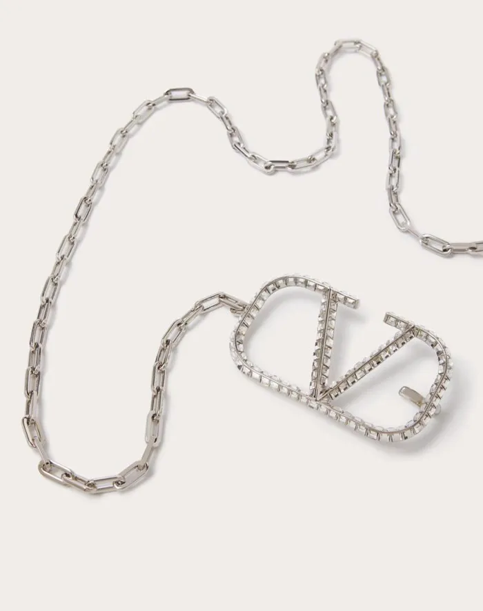 Valentino Belts Woman Vlogo Signature Chain Belt For Woman In Palladiumcrystal Palladiumcrystal Valentino Belts Woman Vlogo Signature Chain Belt For Woman In Palladiumcrystal Palladiumcrystal
