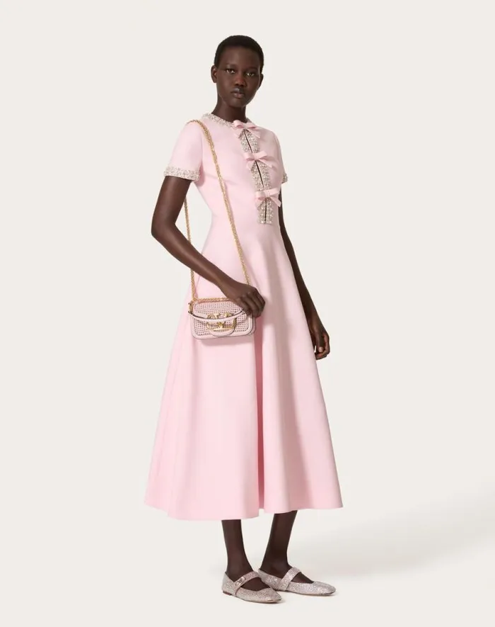 Valentino Dresses Woman Crepe Couture Embroidered Midi Dress For Woman In Comfit Comfit Valentino Dresses Woman Crepe Couture Embroidered Midi Dress For Woman In Comfit Comfit