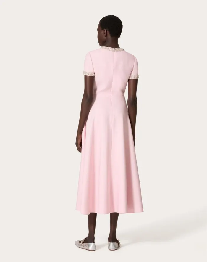 Valentino Dresses Woman Crepe Couture Embroidered Midi Dress For Woman In Comfit Comfit Valentino Dresses Woman Crepe Couture Embroidered Midi Dress For Woman In Comfit Comfit