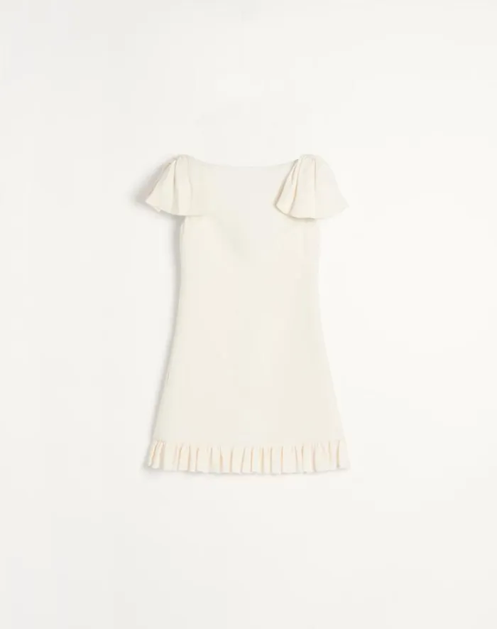 Valentino Dresses Woman Crepe Couture Short Dress For Woman In Ivory Ivory