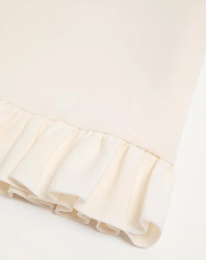 Valentino Dresses Woman Crepe Couture Short Dress For Woman In Ivory Ivory