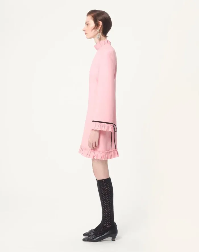 Valentino Dresses Woman Crepe Couture Short Dress For Woman In Pink Pink Valentino Dresses Woman Crepe Couture Short Dress For Woman In Pink Pink