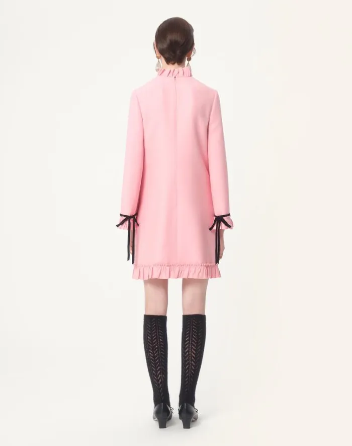 Valentino Dresses Woman Crepe Couture Short Dress For Woman In Pink Pink Valentino Dresses Woman Crepe Couture Short Dress For Woman In Pink Pink