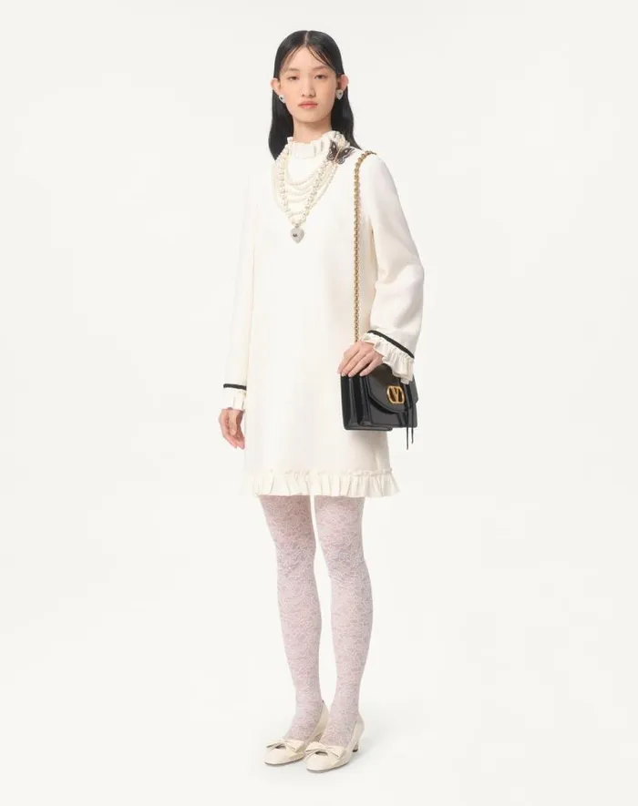Valentino Dresses Woman Crepe Couture Short Dress For Woman In Pink Pink Valentino Dresses Woman Crepe Couture Short Dress For Woman In Pink Pink