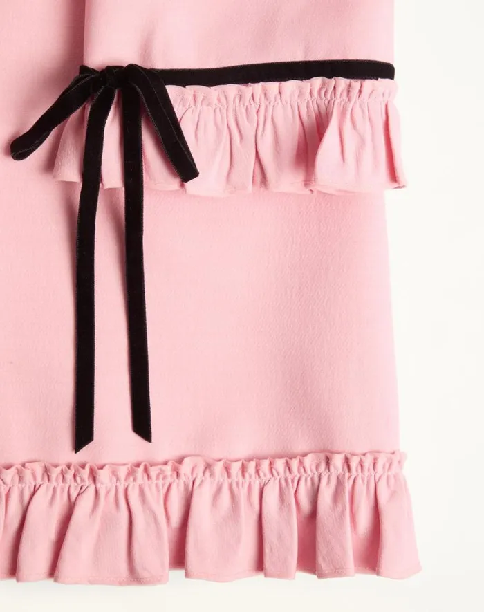 Valentino Dresses Woman Crepe Couture Short Dress For Woman In Pink Pink Valentino Dresses Woman Crepe Couture Short Dress For Woman In Pink Pink
