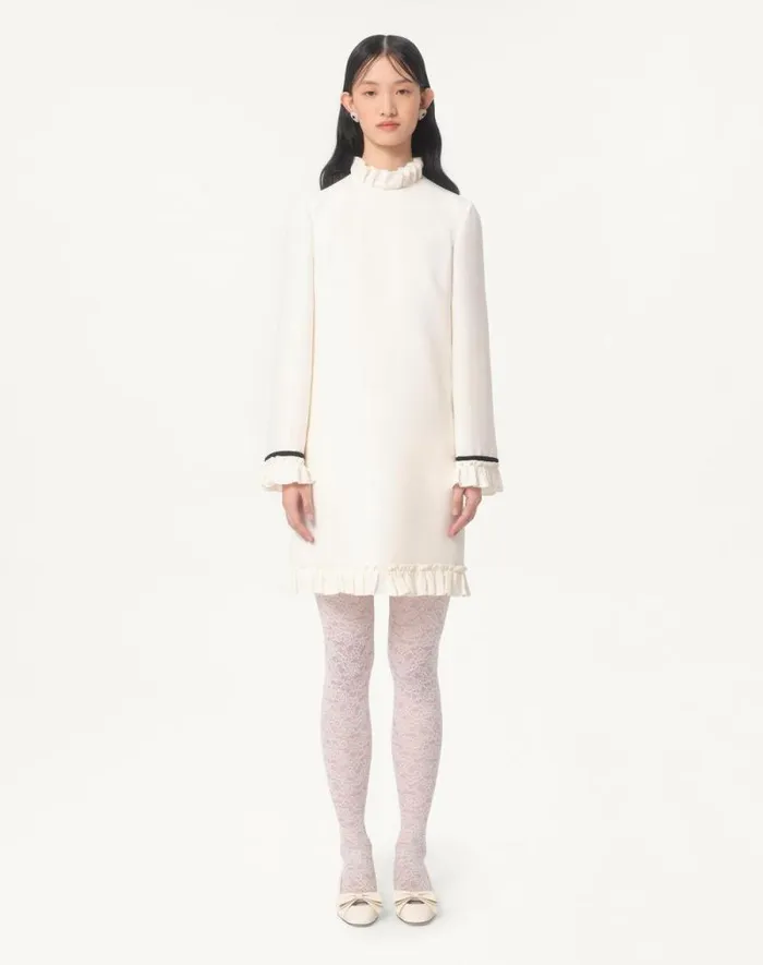 Valentino Dresses Woman Crepe Couture Short Dress For Woman In Pink Pink Valentino Dresses Woman Crepe Couture Short Dress For Woman In Pink Pink