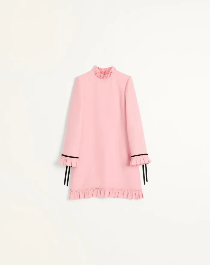 Valentino Dresses Woman Crepe Couture Short Dress For Woman In Pink Pink Valentino Dresses Woman Crepe Couture Short Dress For Woman In Pink Pink