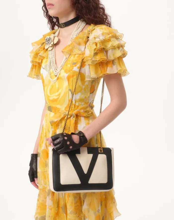 Valentino Dresses Woman Dress In Chiffon Rose Gialle Papier Floral For Woman In Yellow Multicolor Yellow Multicolor Valentino Dresses Woman Dress In Chiffon Rose Gialle Papier Floral For Woman In Yellow Multicolor Yellow Multicolor