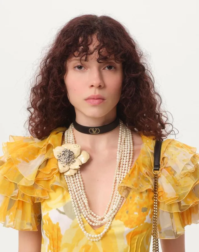Valentino Dresses Woman Dress In Chiffon Rose Gialle Papier Floral For Woman In Yellow Multicolor Yellow Multicolor Valentino Dresses Woman Dress In Chiffon Rose Gialle Papier Floral For Woman In Yellow Multicolor Yellow Multicolor
