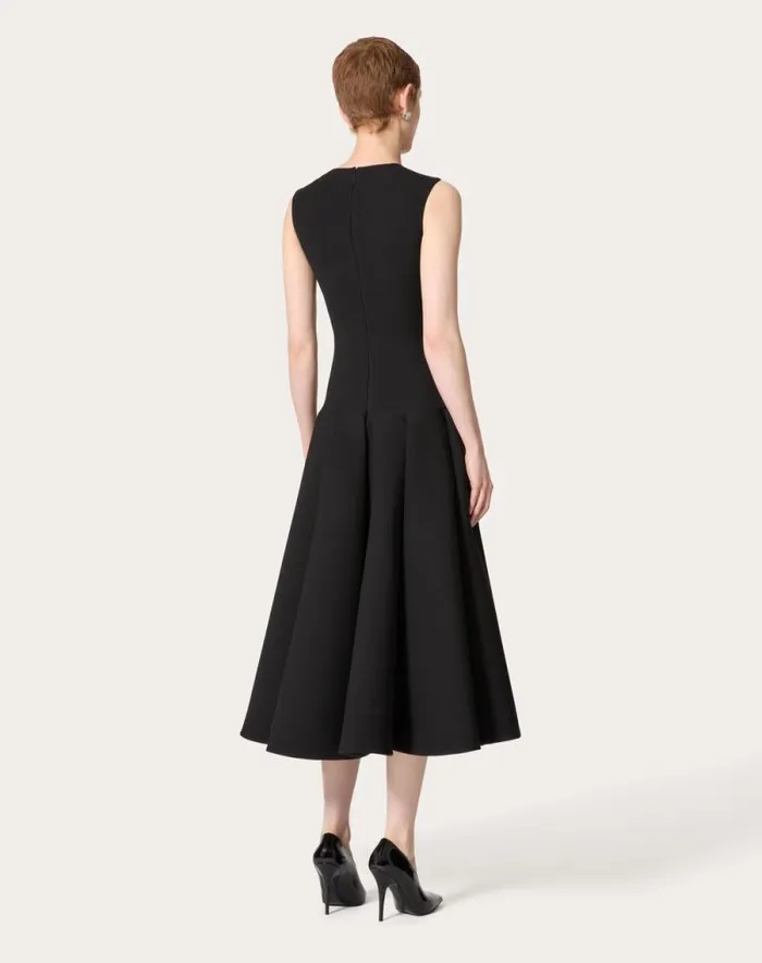 Valentino Dresses Woman Luxury Crepe Midi Dress For Woman In Black Black