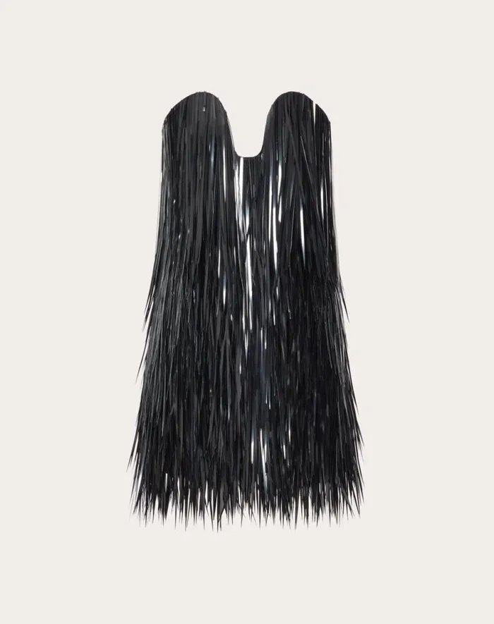 Valentino Dresses Woman Short Embroidered Organza Dress For Woman In Black Black Valentino Dresses Woman Short Embroidered Organza Dress For Woman In Black Black