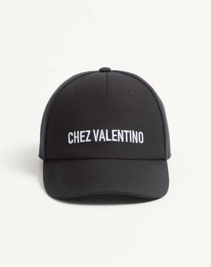 Valentino Hats And Gloves Man Chez Valentino Cotton Baseball Cap With Embroidery For Man In Ivoryblack Ivoryblack Valentino Hats And Gloves Man Chez Valentino Cotton Baseball Cap With Embroidery For Man In Ivoryblack Ivoryblack