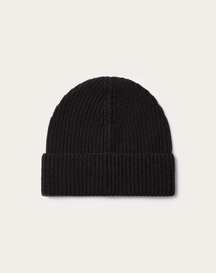 Valentino Hats And Gloves Woman Valentino Cashmere Beanie For Woman In Ivory Ivory