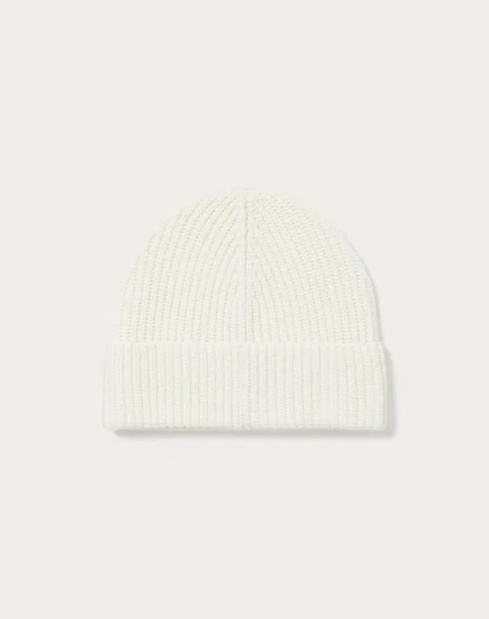 Valentino Hats And Gloves Woman Valentino Cashmere Beanie For Woman In Ivory Ivory