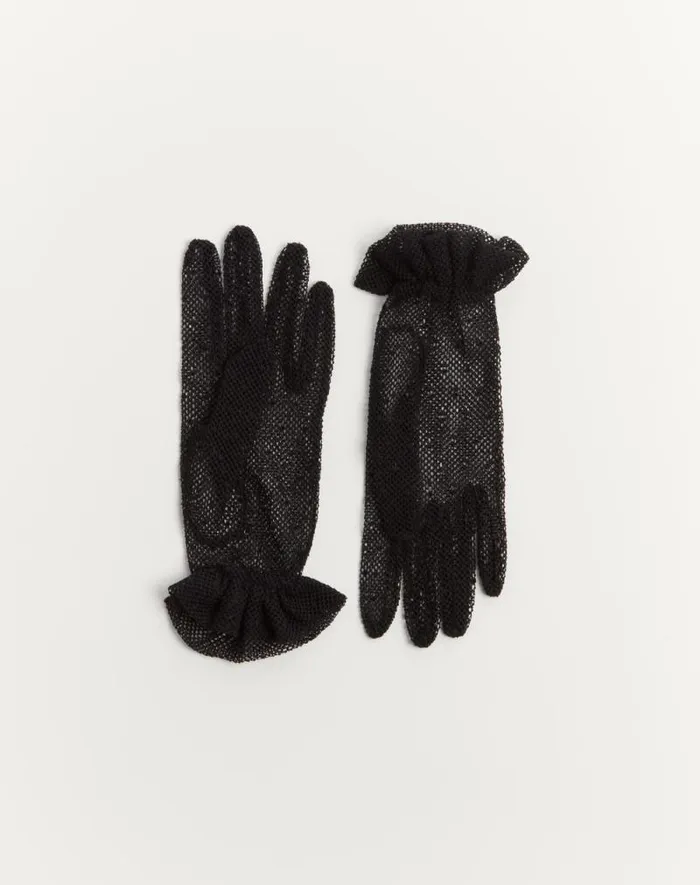 Valentino Hats And Gloves Woman Vlogo Signature Gloves In Cotton And Tulle For Woman In Ivorygold Ivorygold Valentino Hats And Gloves Woman Vlogo Signature Gloves In Cotton And Tulle For Woman In Ivorygold Ivorygold