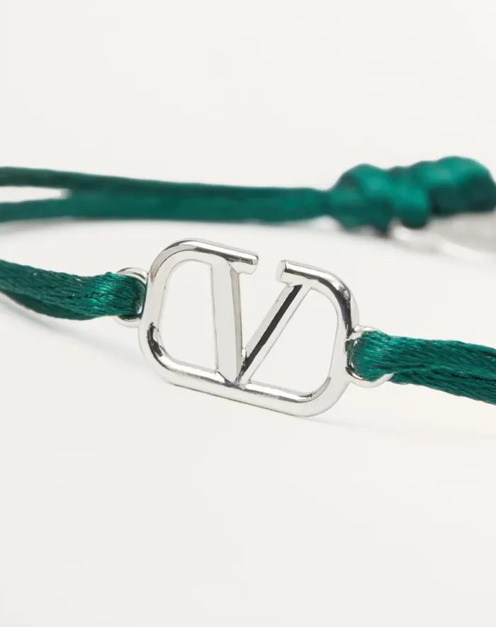 Valentino Jewelry Man Vlogo Signature Cotton Bracelet For Man In Azure Azure Valentino Jewelry Man Vlogo Signature Cotton Bracelet For Man In Azure Azure