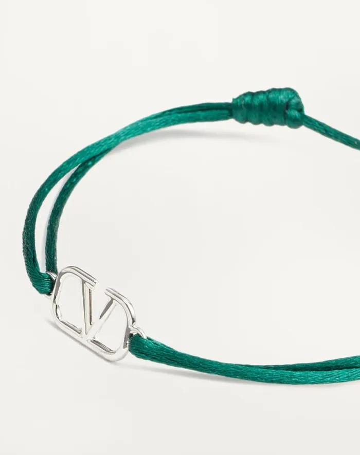 Valentino Jewelry Man Vlogo Signature Cotton Bracelet For Man In Azure Azure Valentino Jewelry Man Vlogo Signature Cotton Bracelet For Man In Azure Azure