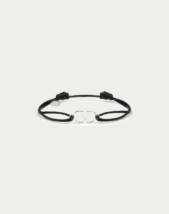 Valentino Jewelry Man Vlogo Signature Cotton Bracelet For Man In English Green English Green Valentino Jewelry Man Vlogo Signature Cotton Bracelet For Man In English Green English Green
