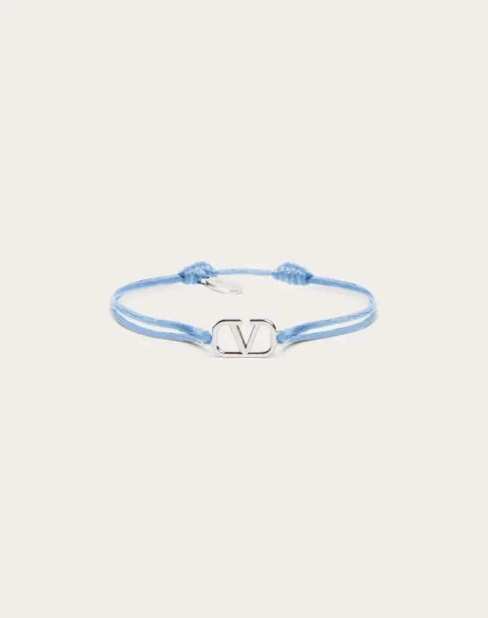 Valentino Jewelry Man Vlogo Signature Cotton Bracelet For Man In English Green English Green Valentino Jewelry Man Vlogo Signature Cotton Bracelet For Man In English Green English Green