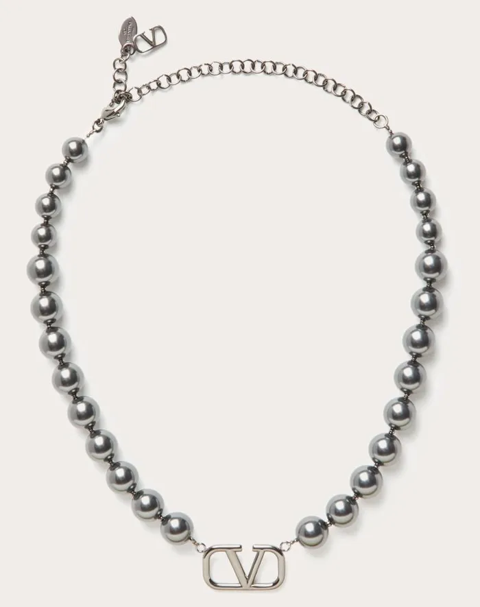 Valentino Jewelry Man Vlogo Signature Metal Choker With Swarovski Pearls For Man In Gold Gold Valentino Jewelry Man Vlogo Signature Metal Choker With Swarovski Pearls For Man In Gold Gold