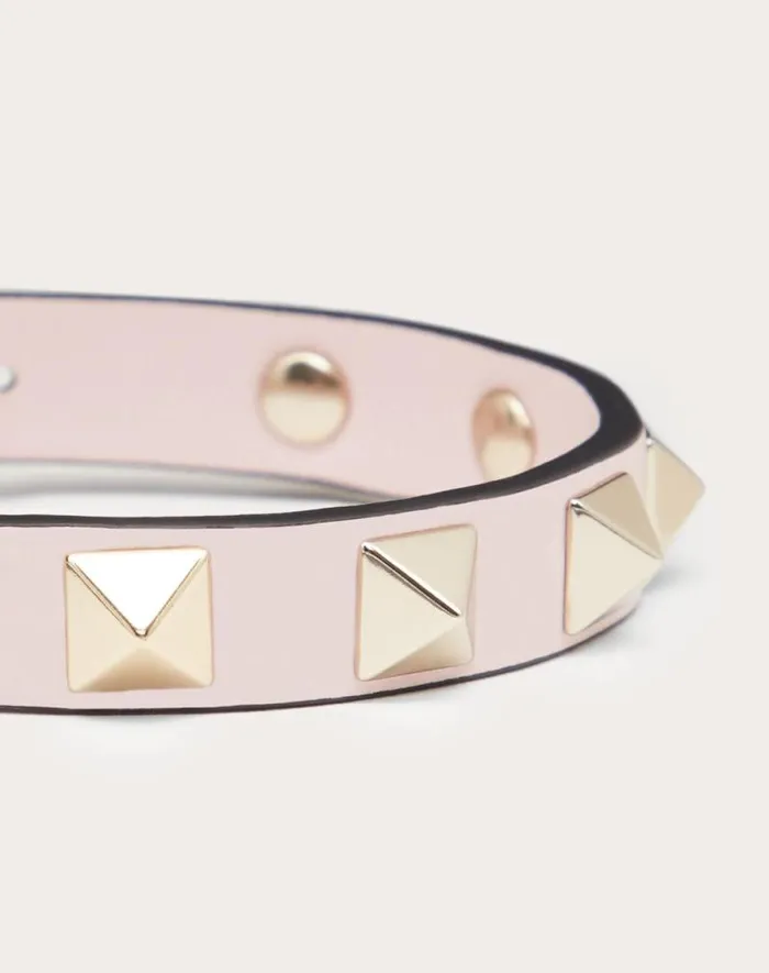 Valentino Jewelry Woman Rockstud Bracelet For Woman In Rose Quartz Rose Quartz