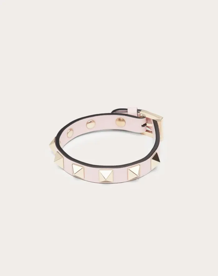 Valentino Jewelry Woman Rockstud Bracelet For Woman In Rose Quartz Rose Quartz