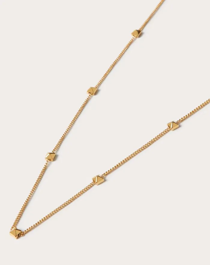 Valentino Jewelry Woman Rockstud Necklace In Metal For Woman In Gold Gold Valentino Jewelry Woman Rockstud Necklace In Metal For Woman In Gold Gold