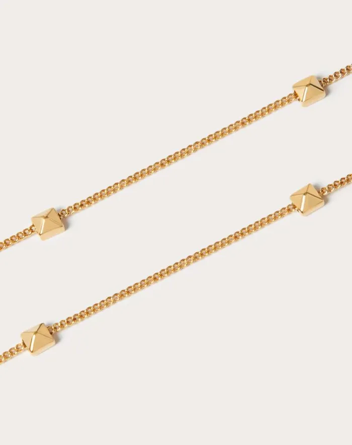 Valentino Jewelry Woman Rockstud Necklace In Metal For Woman In Gold Gold Valentino Jewelry Woman Rockstud Necklace In Metal For Woman In Gold Gold