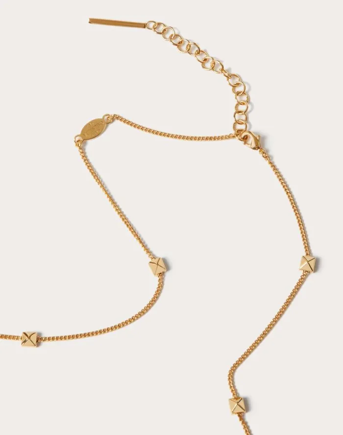 Valentino Jewelry Woman Rockstud Necklace In Metal For Woman In Gold Gold Valentino Jewelry Woman Rockstud Necklace In Metal For Woman In Gold Gold