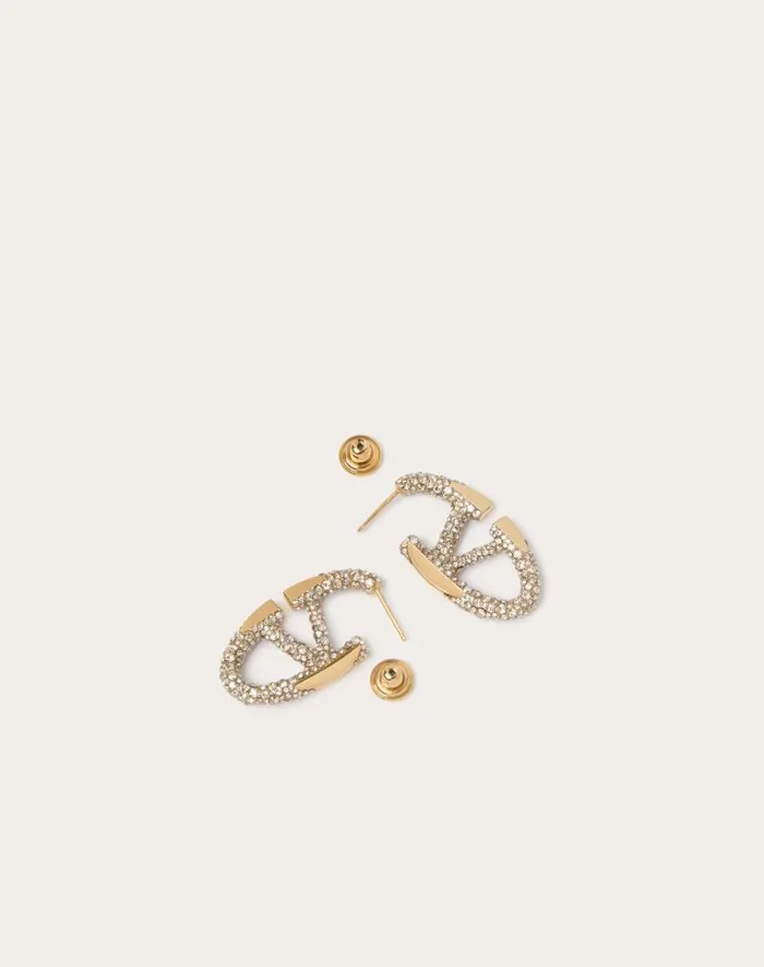Valentino Jewelry Woman The Bold Edition Vlogo Metal And Swarovski Crystal Earrings For Woman In Palladiumcrystal Palladiumcrystal Valentino Jewelry Woman The Bold Edition Vlogo Metal And Swarovski Crystal Earrings For Woman In Palladiumcrystal Palladiumcrystal