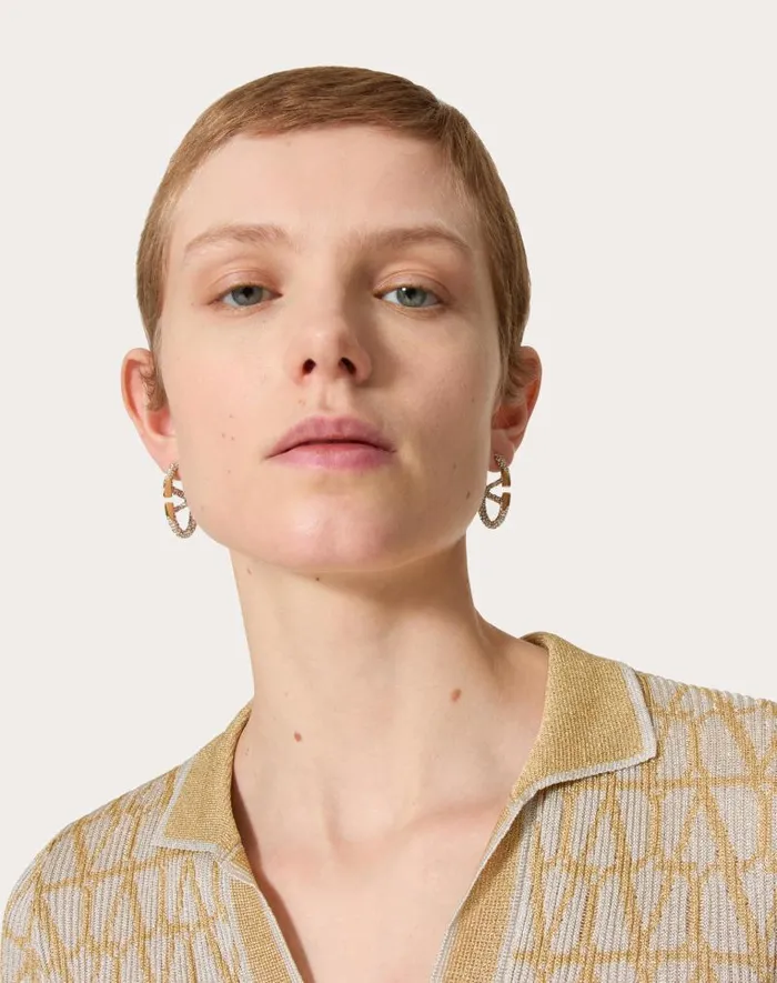 Valentino Jewelry Woman The Bold Edition Vlogo Metal And Swarovski Crystal Earrings For Woman In Palladiumcrystal Palladiumcrystal Valentino Jewelry Woman The Bold Edition Vlogo Metal And Swarovski Crystal Earrings For Woman In Palladiumcrystal Palladiumcrystal