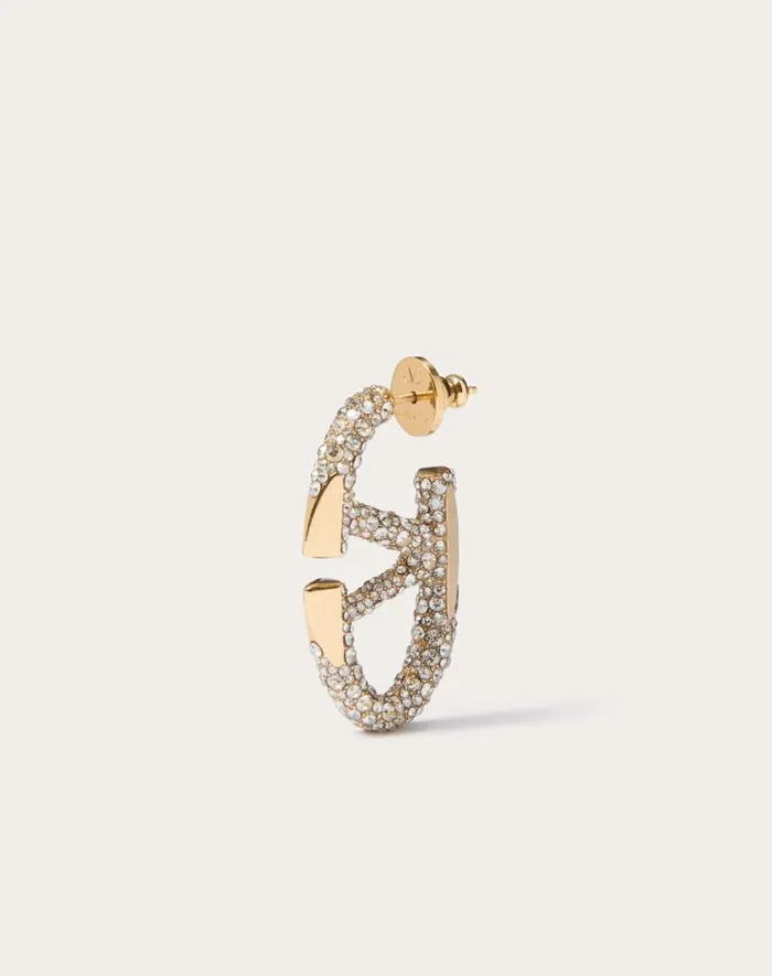 Valentino Jewelry Woman The Bold Edition Vlogo Metal And Swarovski Crystal Earrings For Woman In Palladiumcrystal Palladiumcrystal Valentino Jewelry Woman The Bold Edition Vlogo Metal And Swarovski Crystal Earrings For Woman In Palladiumcrystal Palladiumcrystal