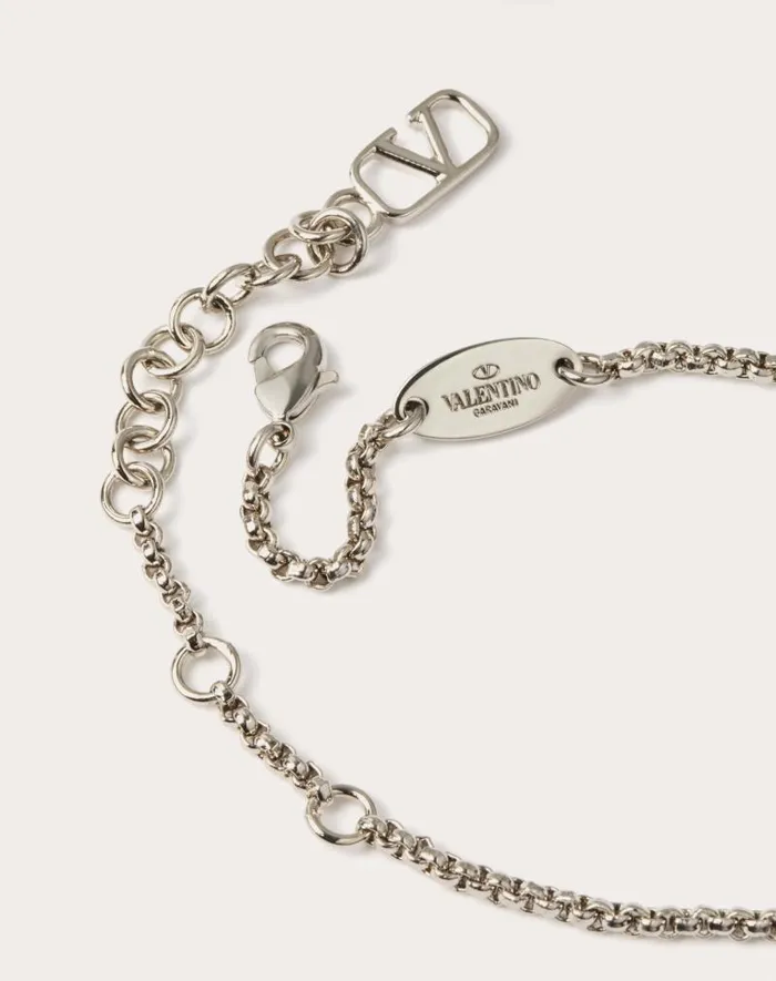 Valentino Jewelry Woman Vlogo Signature Bracelet In Metal And Swarovski Crystals For Woman In Palladium Palladium Valentino Jewelry Woman Vlogo Signature Bracelet In Metal And Swarovski Crystals For Woman In Palladium Palladium