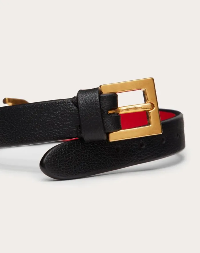 Valentino Jewelry Woman Vlogo Signature Calfskin Bracelet For Woman In Pure Redblack Pure Redblack Valentino Jewelry Woman Vlogo Signature Calfskin Bracelet For Woman In Pure Redblack Pure Redblack