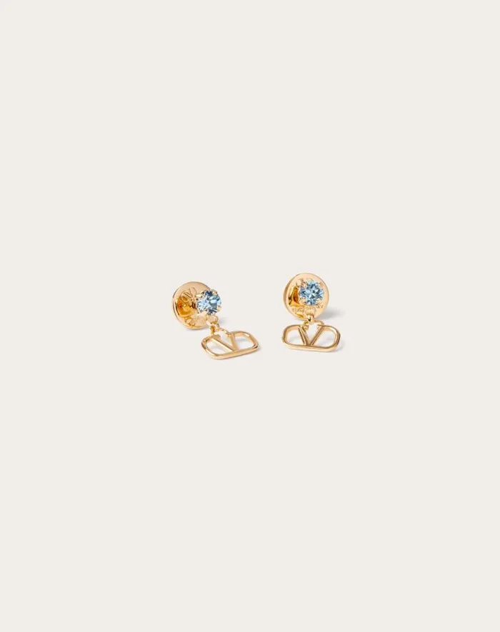 Valentino Jewelry Woman Vlogo Signature Earrings In Metal And Swarovski Crystals For Woman In Goldpink Goldpink Valentino Jewelry Woman Vlogo Signature Earrings In Metal And Swarovski Crystals For Woman In Goldpink Goldpink