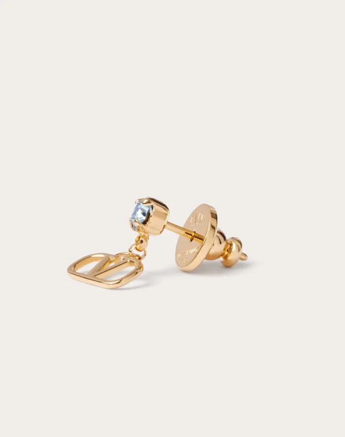 Valentino Jewelry Woman Vlogo Signature Earrings In Metal And Swarovski Crystals For Woman In Goldpink Goldpink Valentino Jewelry Woman Vlogo Signature Earrings In Metal And Swarovski Crystals For Woman In Goldpink Goldpink