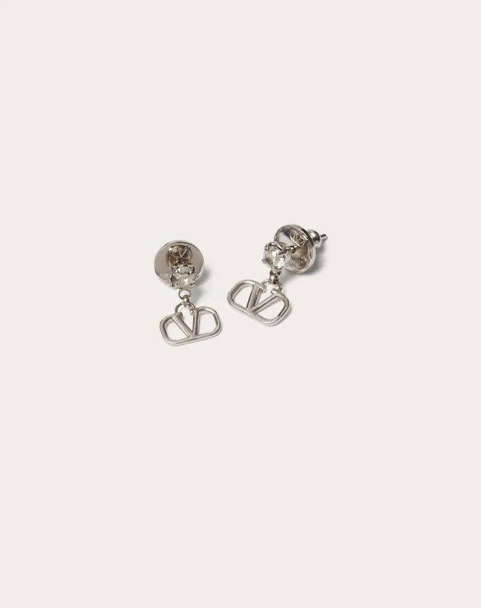 Valentino Jewelry Woman Vlogo Signature Earrings In Metal And Swarovski Crystals For Woman In Goldpink Goldpink Valentino Jewelry Woman Vlogo Signature Earrings In Metal And Swarovski Crystals For Woman In Goldpink Goldpink