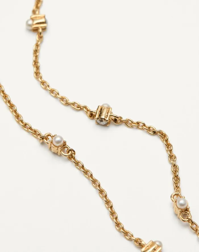 Valentino Jewelry Woman Vlogo Signature Metal Pearl And Swarovski Crystal Necklace For Woman In Goldcrystal Silver Goldcrystal Silver Valentino Jewelry Woman Vlogo Signature Metal Pearl And Swarovski Crystal Necklace For Woman In Goldcrystal Silver Goldcrystal Silver