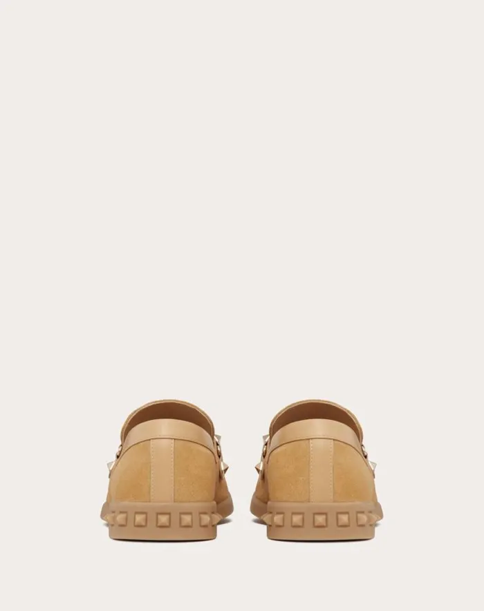 Valentino Loafers And Oxfords Woman Leisure Flows Split Leather Loafer For Woman In Rose Quartz Rose Quartz Valentino Loafers And Oxfords Woman Leisure Flows Split Leather Loafer For Woman In Rose Quartz Rose Quartz