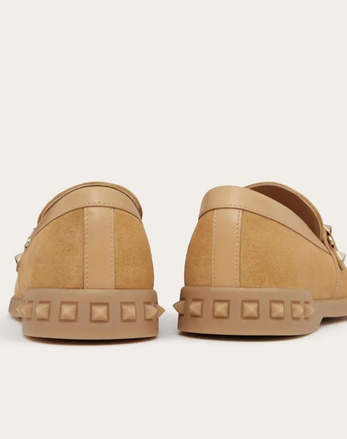 Valentino Loafers And Oxfords Woman Leisure Flows Split Leather Loafer For Woman In Rose Quartz Rose Quartz Valentino Loafers And Oxfords Woman Leisure Flows Split Leather Loafer For Woman In Rose Quartz Rose Quartz