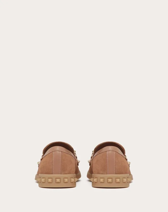 Valentino Loafers And Oxfords Woman Leisure Flows Split Leather Loafer For Woman In Rose Quartz Rose Quartz Valentino Loafers And Oxfords Woman Leisure Flows Split Leather Loafer For Woman In Rose Quartz Rose Quartz