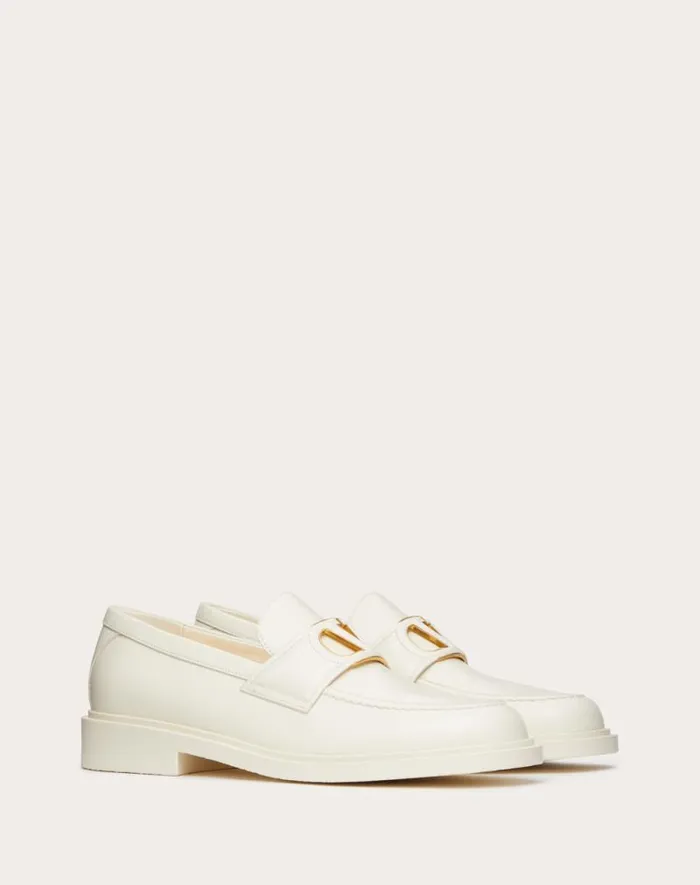 Valentino Loafers And Oxfords Woman Vlogo Signature Calfskin Loafer For Woman In Ivory Ivory Valentino Loafers And Oxfords Woman Vlogo Signature Calfskin Loafer For Woman In Ivory Ivory