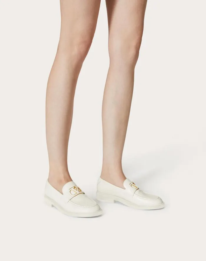 Valentino Loafers And Oxfords Woman Vlogo Signature Calfskin Loafer For Woman In Ivory Ivory Valentino Loafers And Oxfords Woman Vlogo Signature Calfskin Loafer For Woman In Ivory Ivory