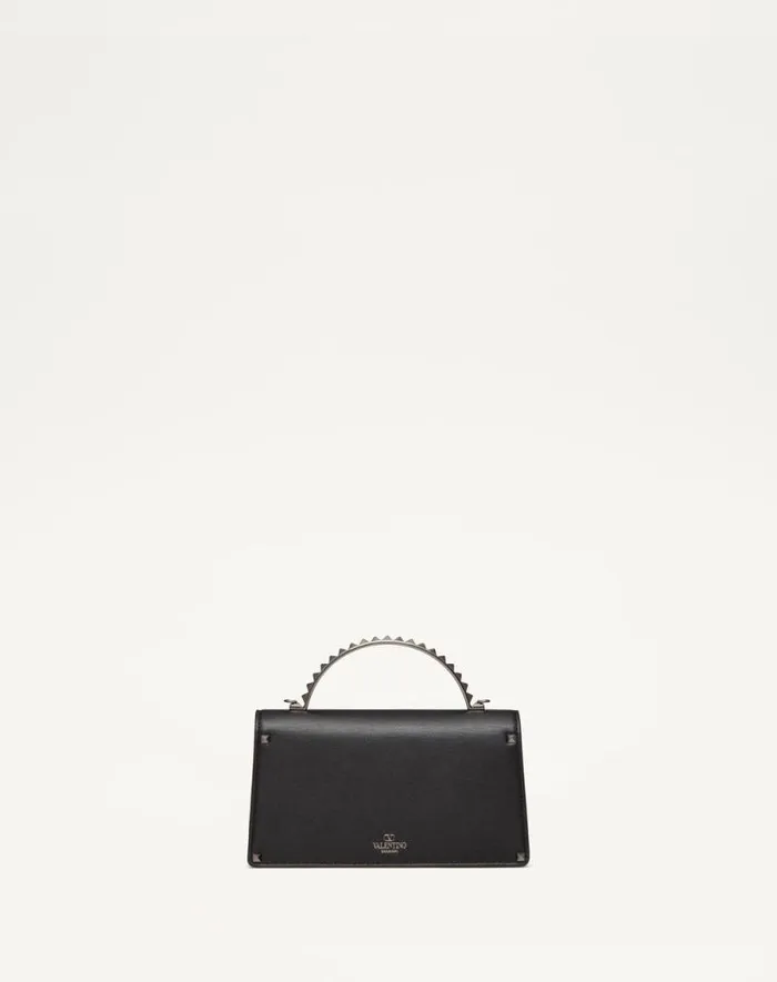 Valentino Mini Bags Woman Mini Rockstud Calfskin Handbag For Woman In Black Black