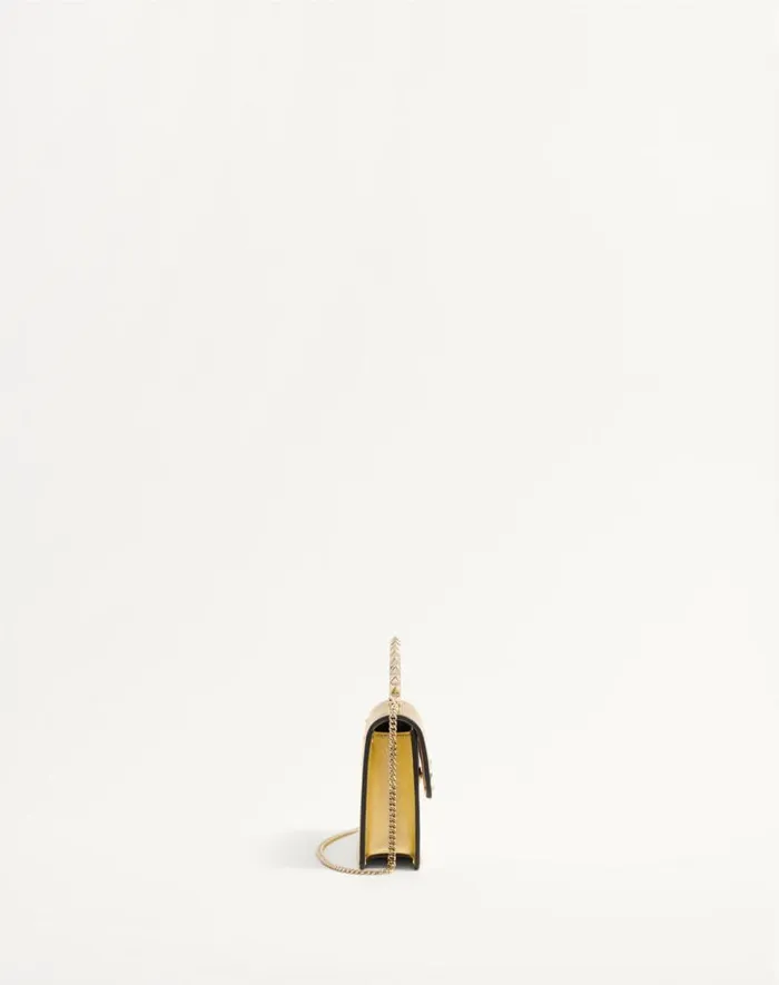 Valentino Mini Bags Woman Rockstud Mini Laminated Calfskin Handbag For Woman In Antique Brass Antique Brass Valentino Mini Bags Woman Rockstud Mini Laminated Calfskin Handbag For Woman In Antique Brass Antique Brass