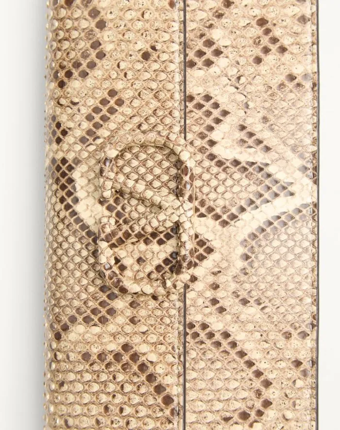 Valentino Mini Bags Woman Vlogo Signature Python Chain Wallet For Woman In Ivory Ivory