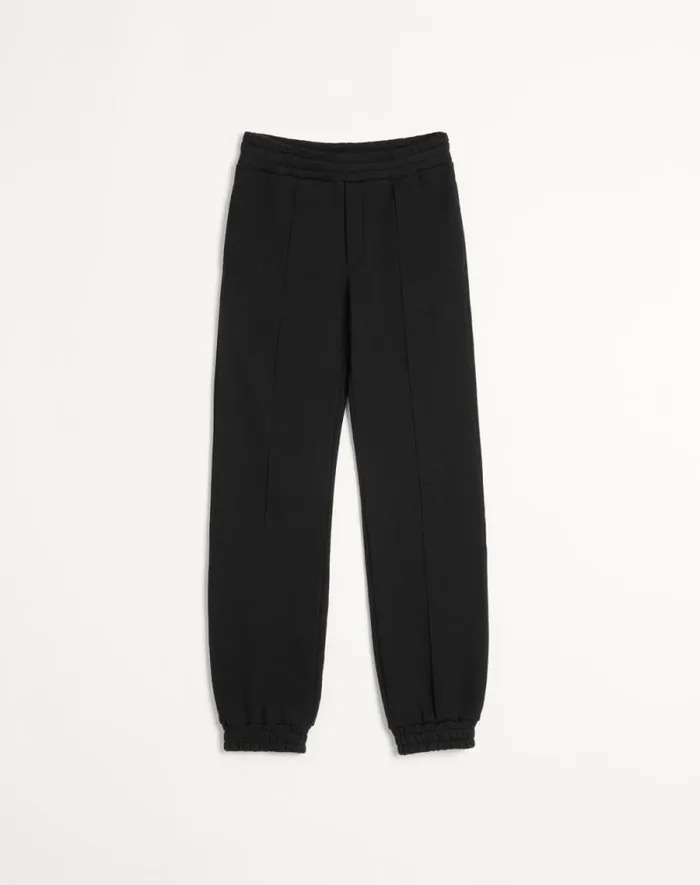 Valentino Pants And Shorts Man Cotton Jogging Pants With Chez Valentino Patch For Man In Black Black Valentino Pants And Shorts Man Cotton Jogging Pants With Chez Valentino Patch For Man In Black Black